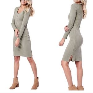 Pact Rib- fit Henley Dress